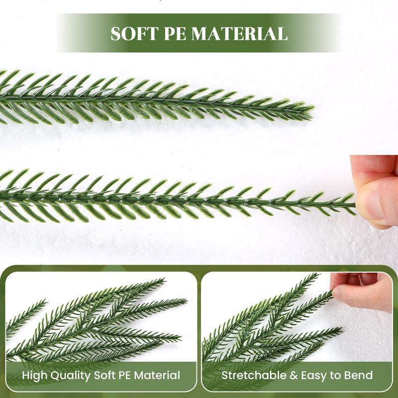 Eco-Friendly Christmas Garland – Real Touch Norfolk Pine Greenery, Sustainable Holiday Décor for Mantle & Fireplace