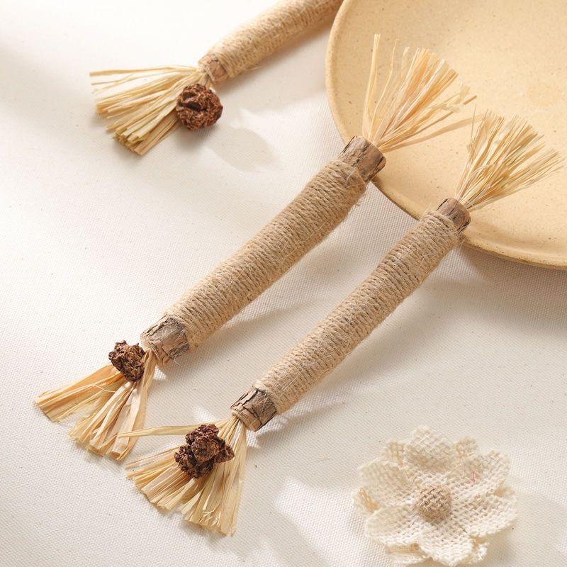 Potaroma Cat Chew Ropes 3-Pack – Natural Catnip Refillable Toys for Teeth Cleaning & Play