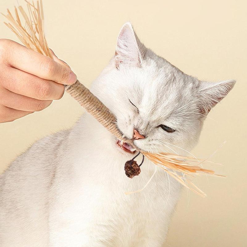 Potaroma Cat Chew Ropes 3-Pack – Natural Catnip Refillable Toys for Teeth Cleaning & Play