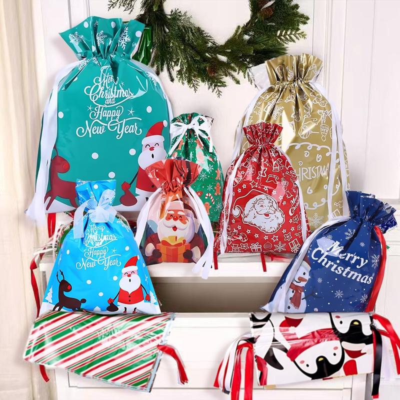 60PCS Christmas Gift Wrapping Set – Colorful Bags & Tags, Festive Assorted Designs