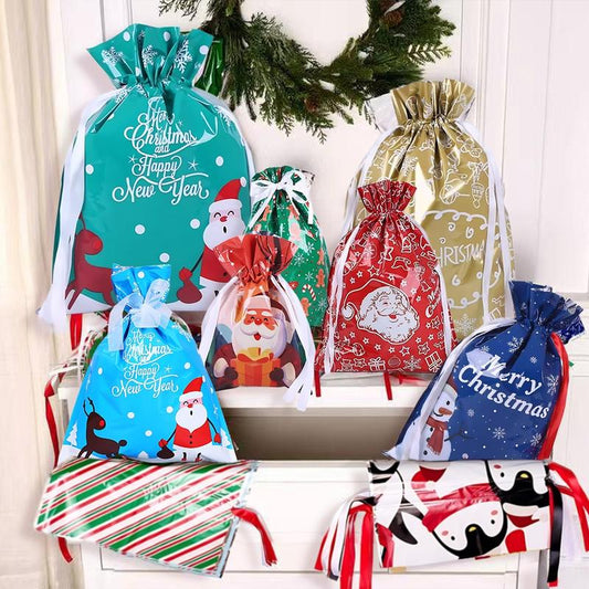 60PCS Christmas Gift Wrapping Set – Colorful Bags & Tags, Festive Assorted Designs