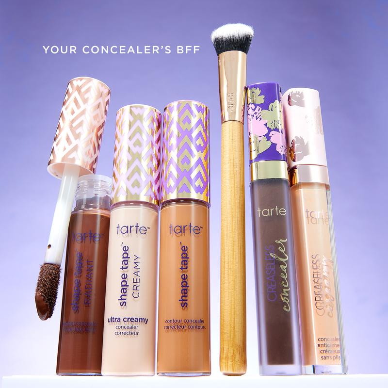 tarte concealer paw brush - angled for seamless application